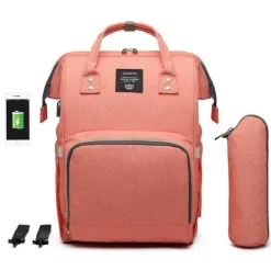 Windelrucksack für Mütter und Babys mit großer Kapazität – multifunktionales USB-Design