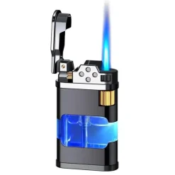 Windfestes Gasfeuerzeug - Metallfeuerzeug mit blauer Flamme