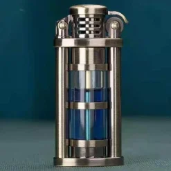Windfestes Kerosinfeuerzeug aus Metall – Transparentes Flammendesign