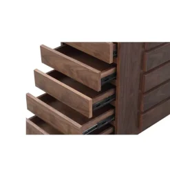 Winkelschreibtisch aus Walnussholz – Modernes Bürodekor