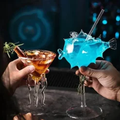 Wirbelglas-Strohhalmbecher für Partys, Nachtclubs, elegantes und lustiges Trinkgeschirr