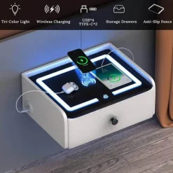 Wireless Charging Side Table - Power Hub for Multimedia