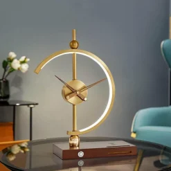 Wireless Charging Table Lamp - Modern Clock Work Lamp