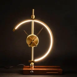 Wireless Charging Table Lamp - Modern Clock Work Lamp