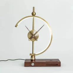 Wireless Charging Table Lamp - Modern Clock Work Lamp