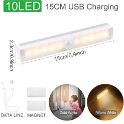 Wireless LED Motion Sensor Lights - Warm Cold Light Options