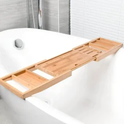 Wooden Bathtub Caddy Tray for Relaxing Soak and Convenient Storage