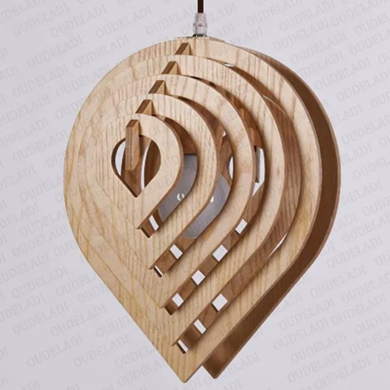 Wooden Water Drop Pendant Light - Unique Hanging Lamp
