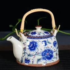 Yixing-Teekanne – blau-weißer Gaiwan-Samowar aus Porzellan für Tee und Kaffee
