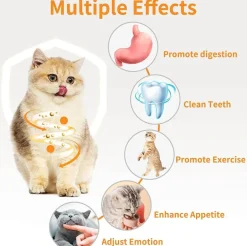 Zahnpflege-Kauspielzeug für Katzen, 3-in-1-Backenzahn-Reinigungsstab für frischen Atem, gesunde Zähne