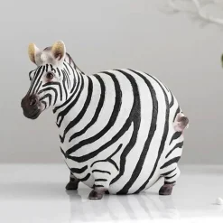 Zebra-Skulptur – Modernes Harzdekor für das Home Office