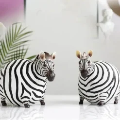 Zebra-Skulptur – Modernes Harzdekor für das Home Office