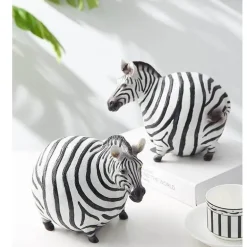 Zebra-Skulptur – Modernes Harzdekor für das Home Office