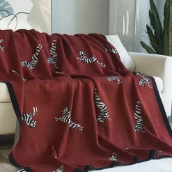 Zebra-Strickdecke – Jacquard-Wohndekor
