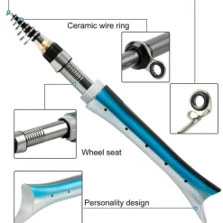 Zusammenklappbare Mini-Angelrute – Tragbare Angelrute in Fischform