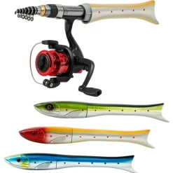 Zusammenklappbare Mini-Angelrute – Tragbare Angelrute in Fischform