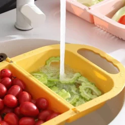 Zusammenklappbarer Abtropfkorb zum Waschen von Obst und Gemüse – platzsparendes Küchenutensil