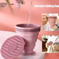 Zusammenklappbarer Reisebecher aus Silikon – Teleskop-Klappbecher