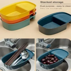Zusammenklappbares Küchenspülensieb – Abflusskorb zum Auffangen von Essensresten