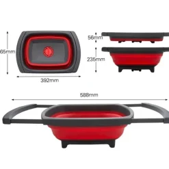 Zusammenklappbares, umweltfreundliches Sieb – Klappsieb mit einziehbaren Griffen
