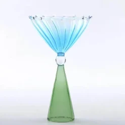 Zweifarbiges geriffeltes Cocktailglas – Kelchbecher, 1er-Set