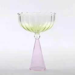 Zweifarbiges geriffeltes Cocktailglas – Kelchbecher, 1er-Set